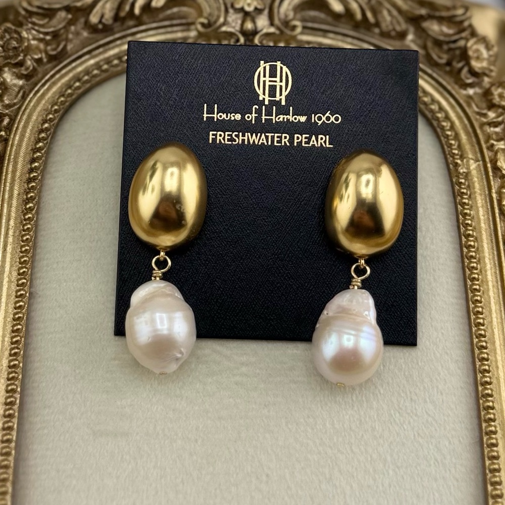 House of Harlow 1960 Freshwater Pearl Drop Earrings - Picture 4 of 10